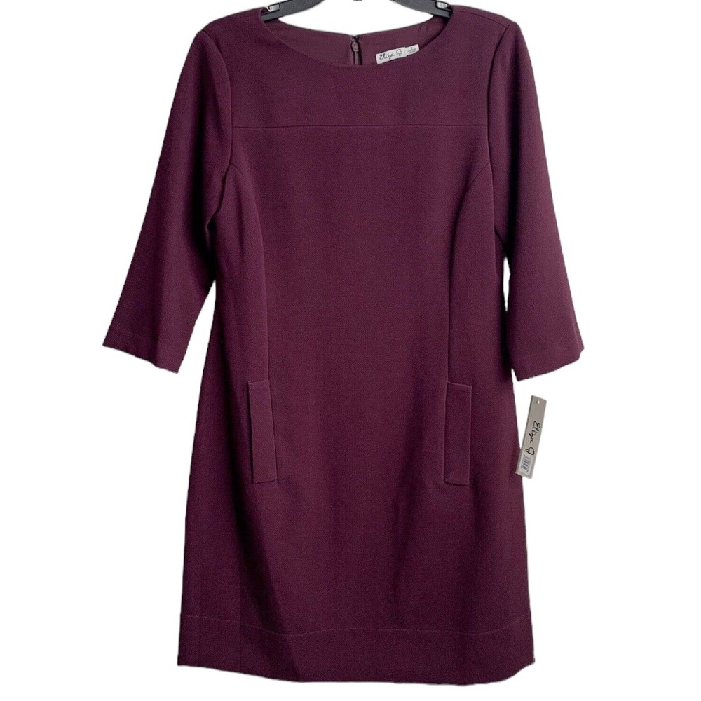 Eliza J Purple Shift Dress 3/4 Sleeves Size 8 New with Tags